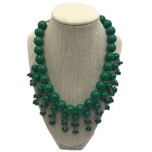 Contemporary Beaded Statement Necklace for Women with Dangling Beads